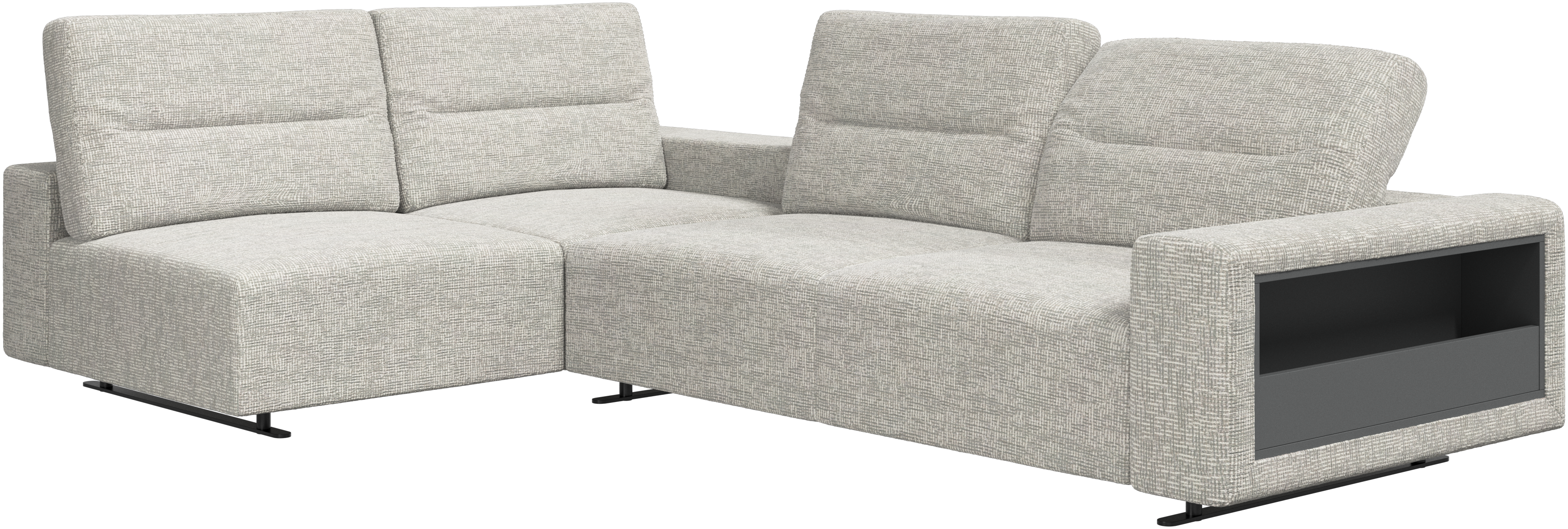 Hampton コーナーソファ アジャスタブルバック＆ライトサイド収納付き